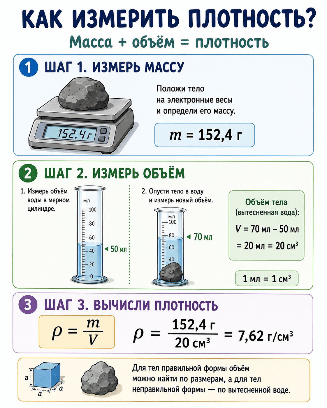 Плавание тел — сравнение плотностей