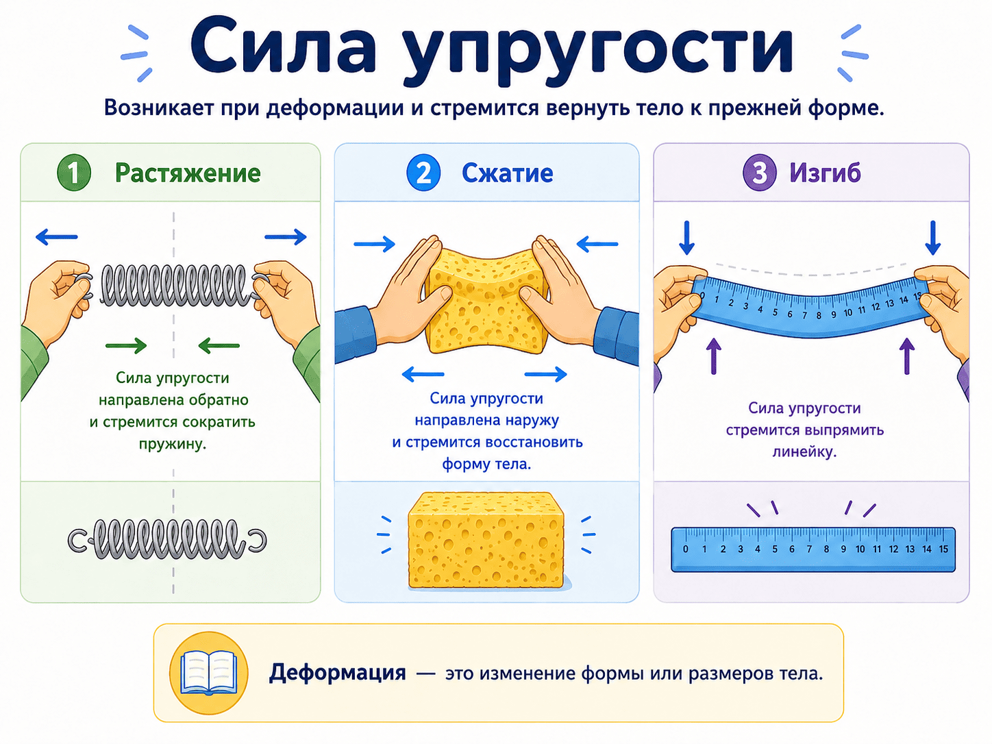 Сила упругости: пружина с грузом
